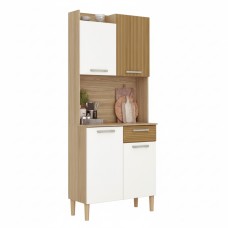 Mueble Aparador Cocina Gabi Color Blanco Mate y Roble 74x175x36 cm Mueble Aparador Cocina Gabi Color Blanco Mate y Roble 74x175x36 cm