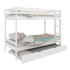 Litera Juvenil Rabbit Con Cajón Inferior Color Blanco Estilo Moderno 195x153x101 cm