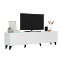 Mueble TV Josi 200 cm Color Blanco Brillo y Negro