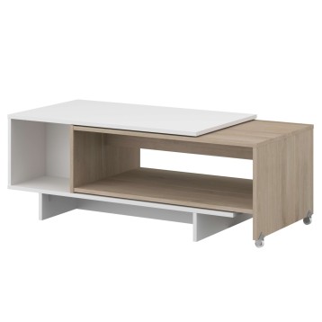 Mesa de centro con tapa deslizante lateral sin decoracion