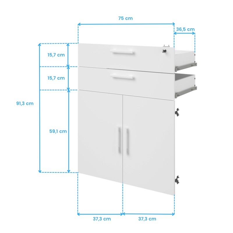 Estanteria oficina con puertas cotas