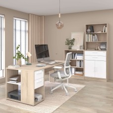 Pack de Oficina Veltis Blanco mate y Roble Japonés