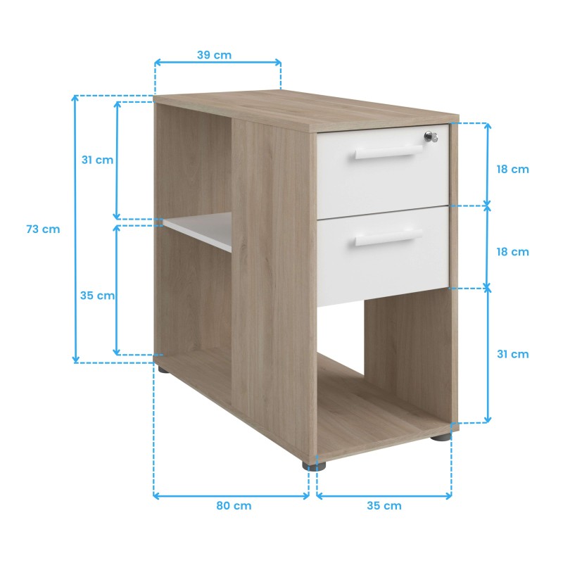 Pack de oficina completo cajonera cotas