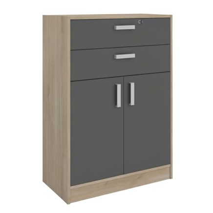 Armario de oficina con puerta y 2 cajones portada