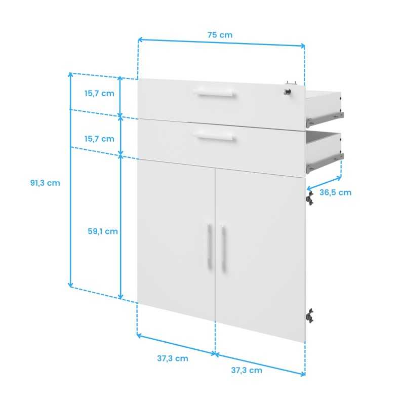 Estanteria oficina con puertas cotas