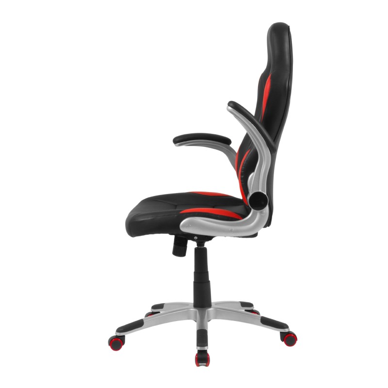 Silla Gaming Mugello negra y roja lateral
