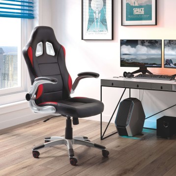 Silla Gaming Mugello negra y roja ambiente