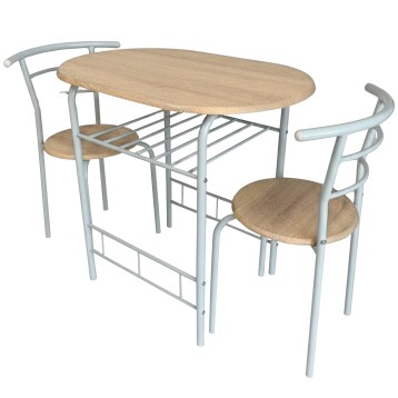 Conjunto Mesa Cocina y 2 Sillas Butterfly Color Blanco y Roble Sonoma_portada