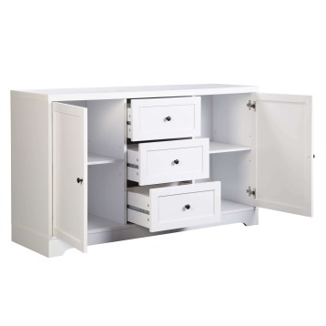 Aparador abierto Pack Dormitorio Matrimonio Blanco y Gris