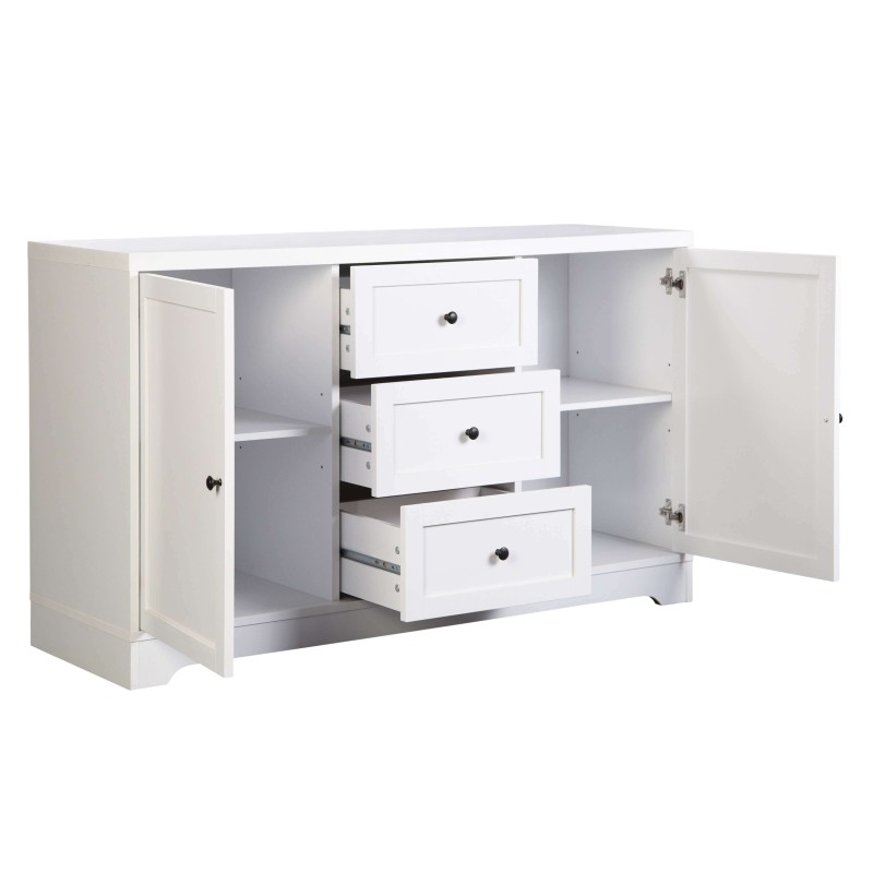 Aparador abierto Pack Dormitorio Matrimonio Blanco y Gris