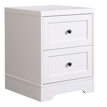 Mesita De Noche Pack Dormitorio Matrimonio Blanco y Gris