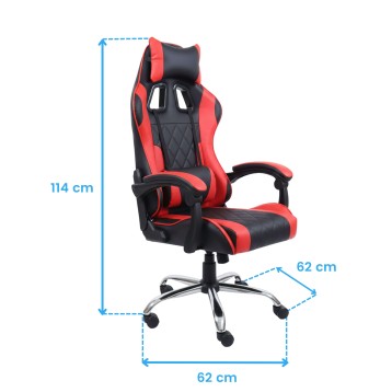 Silla Gaming Roja y Negra cotas