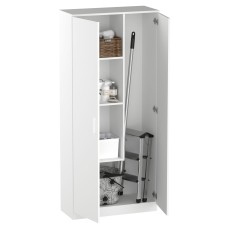 Armario Multiusos Escobero 2 Puertas Blanco Mate 80x180 cm