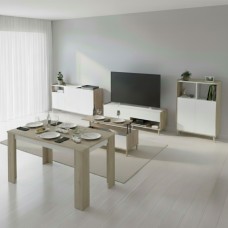 Pack de 5 Muebles de Salón Azzaro Color Roble Japonés y Blanco