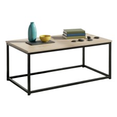 Mesa de Centro salón comedor fija color Roble Sonoma y Negro 90x48 cm