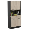 Mueble buffet Napoli roble Kronberg y negro mate 84x177 cm