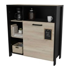 Mueble Auxiliar Microondas Industriale Roble Kronberg Y Negro Mate 96x101 cm
