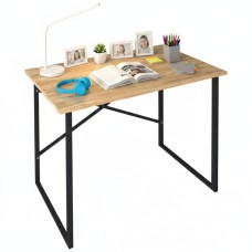 Mesa Escritorio Rus Industrial Roble y Negro 90 cm