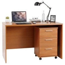 Mesa Escritorio Clásica con cajonera color Cerezo 120 cm