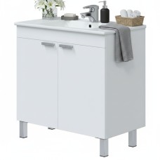 Mueble de baño Atenea con 2 Puertas Color Blanco Brillo 80 cm (Lavabo opcional)