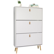 Mueble Zapatero Recibidor Anzio 3 Portones Nórdico Blanco 80 cm