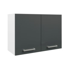 Módulo de Cocina Superior 2 Puertas Vetro Gris Brillante y Blanco 80x33 cm