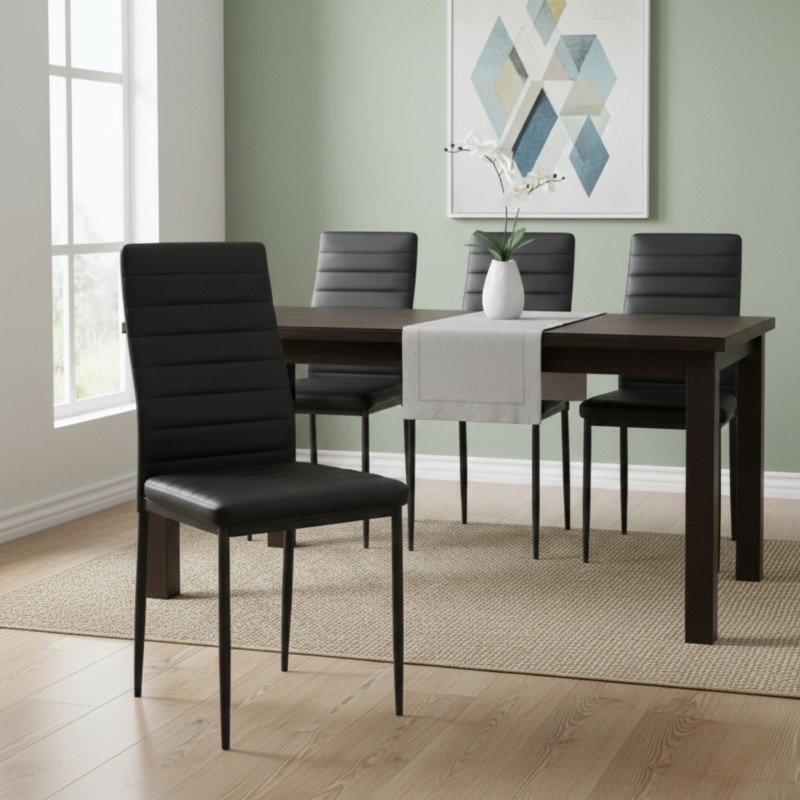 Silla de Comedor Avat Estilo Industrial Color Negro