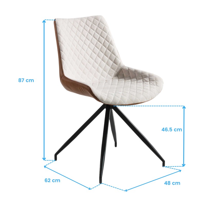 Silla Comedor Fraga Color Beige Y Marrón