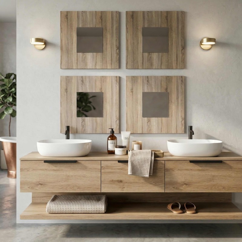 Set de 4 Espejos de Pared Lupe 45x45 cm Color Cambrian