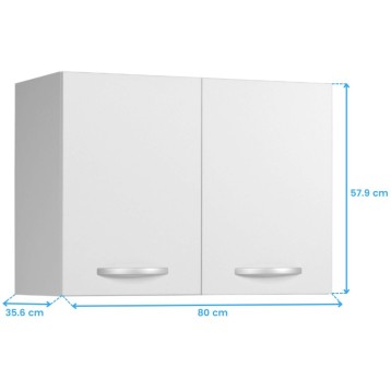 Módulo superior cocina Eko 2 puertas color blanco 80x36 cm medidas