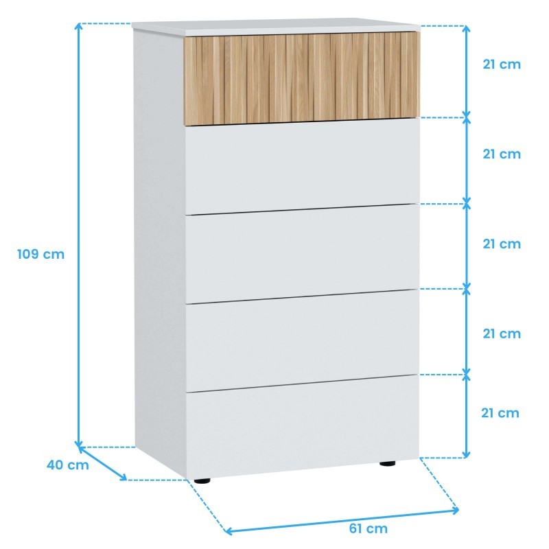 Dormitorio Matrimonio Estilo Nórdico Pack Muebles Ethna Natur y Blanco