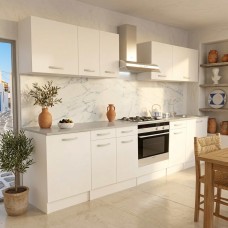 Cocina modular Completa Eko Color Blanco Mate 9 módulos 300 cm Máxima Capacidad