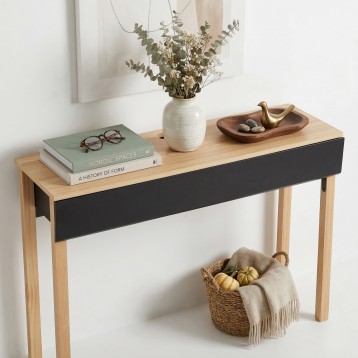 Ambiente Mueble de Entrada Recibidor Extensio Color Roble y Gris