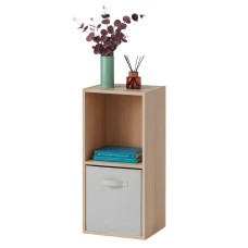 Estantería Baja Abril Roble Sonoma y Beige 30x60x28 cm