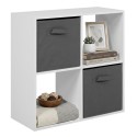 Estantería Baja Abril Cuadrada Blanco Mate y Gris 60x60x28 cm
