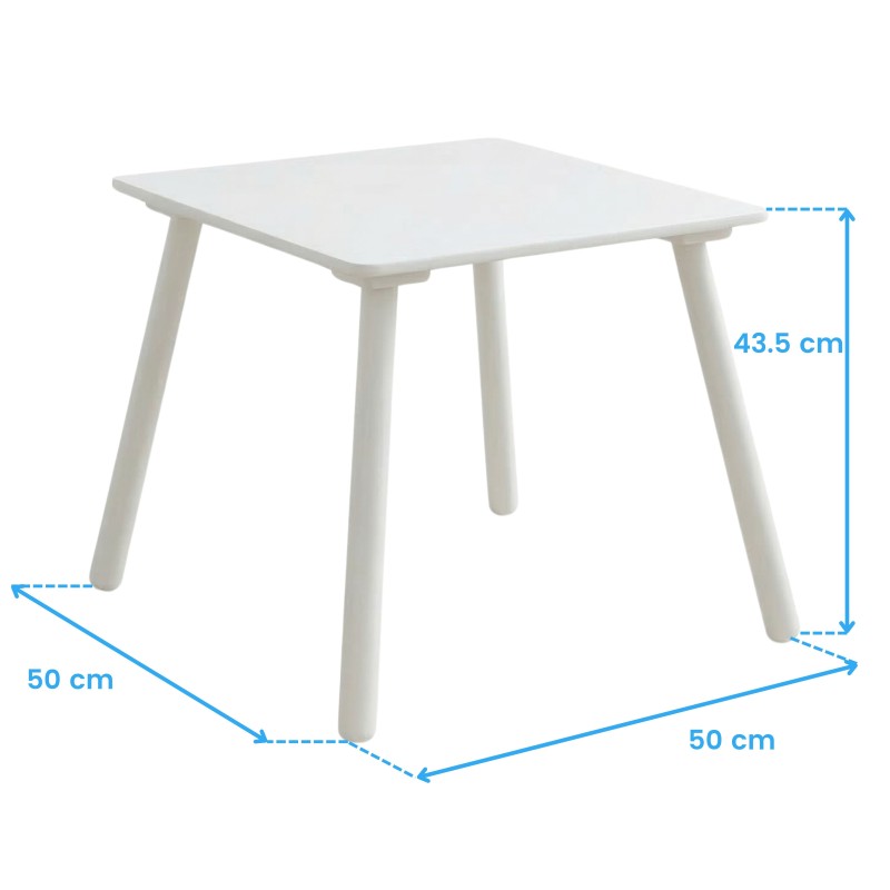 conjunto mesa y 2 sillas infantiles cotas