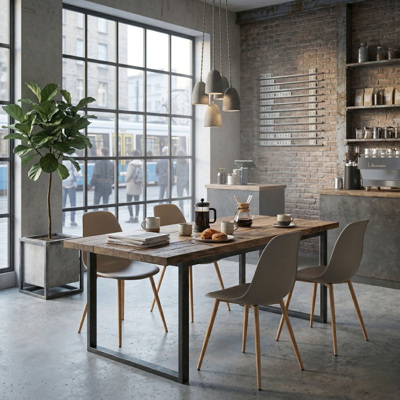 Sillas Taho Estilo Nórdico de Salón Color Beige y Madera Claro