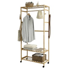 Mueble de Entrada 2 Estantes Take Bambú Color Marrón 78x169 cm