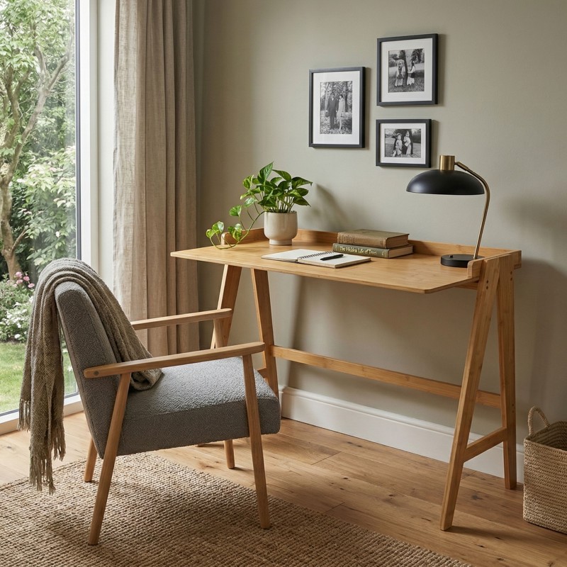 Escritorio Take Bambú Color Marrón 107 cm