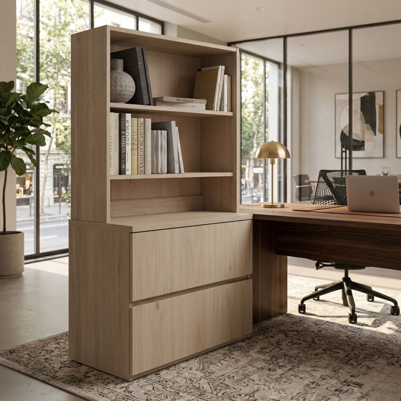 Estantería Extensión Superior Veltis 2 estantes Roble Japonés 79x96x28 cm