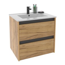 Mueble de Baño Suspendido Nilo 60 cm Roble kraft y gris (Lavabo opcional)