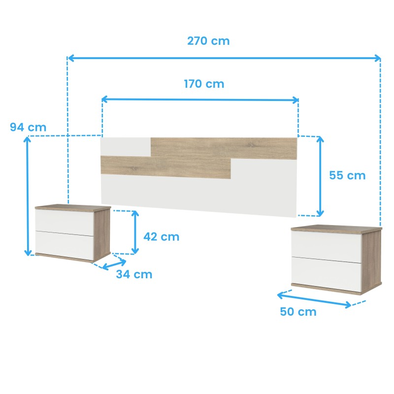 cabecero y mesitas erika cotas