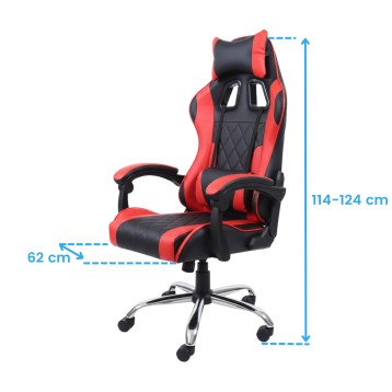 Silla Gaming Roja y Negra cotas