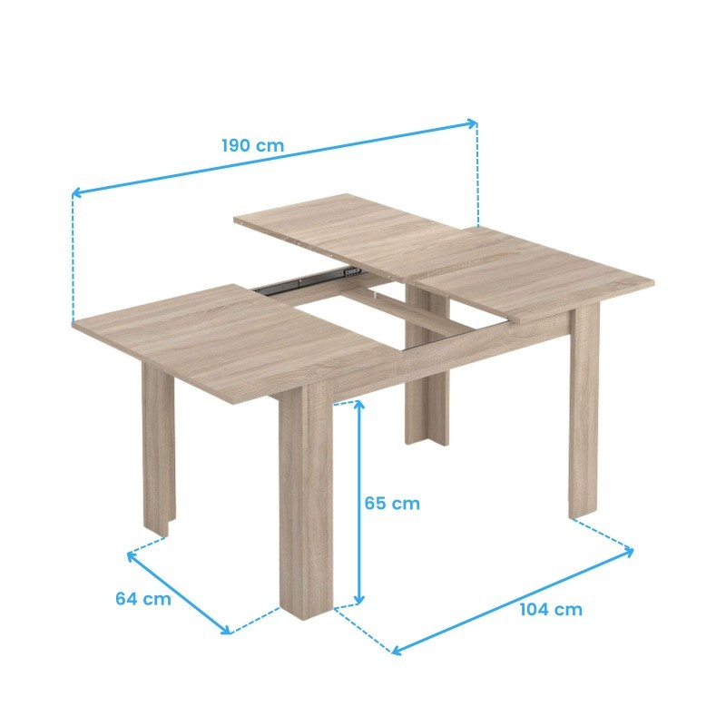Conjunto Mesa Comedor con 4 Sillas Color Roble Canadian