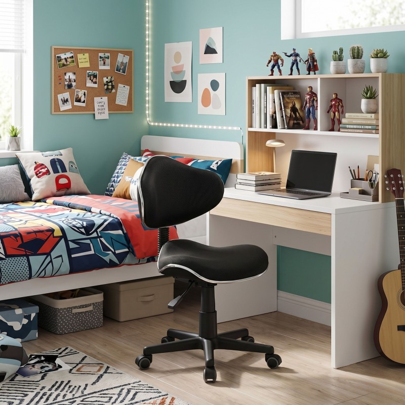 Silla Escritorio Juvenil Bambola Color Negro