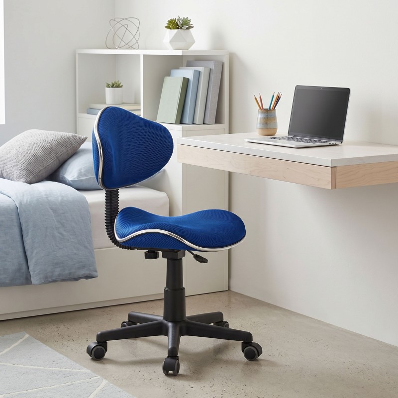 Silla escritorio Juvenil Bambola Color Azul y Negro