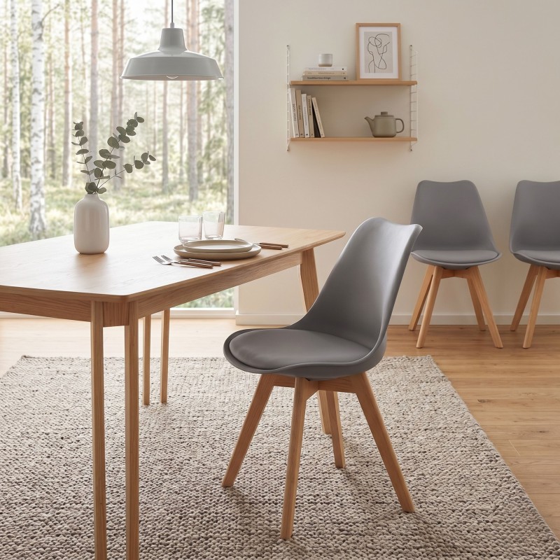 Silla Comedor o Salón Bistro Estilo Nórdico Color Gris