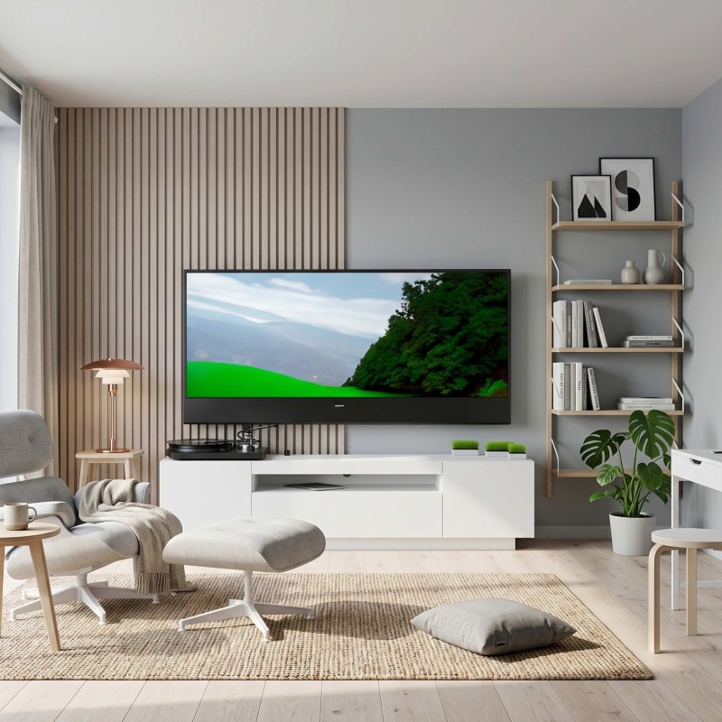 Mueble Tv Sami en Color Blanco Mate 200 cm
