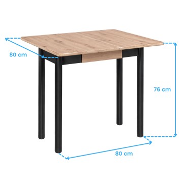 mesa cocina kitchi roble y negro cotas