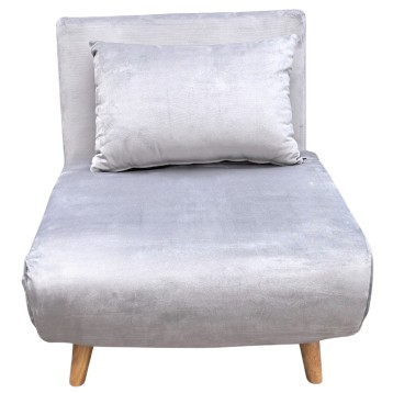 sillón cama gris claro 2